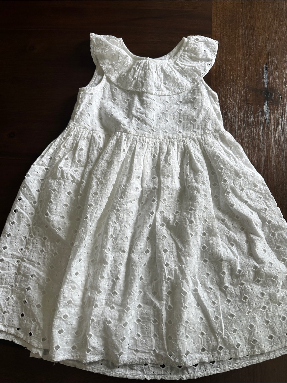 Nordstrom White Eyelet Ruffle Collar Dress